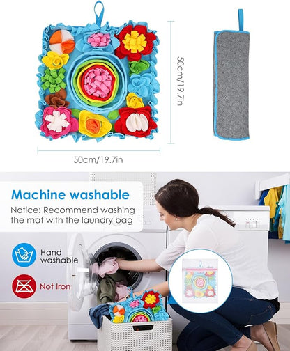 AMIR Snuffle Mat for Dogs, Dog Snuffle Mat, Interactive Feeding Puzzle Toy, Promotes Natural Foraging and Slow Eating Dog Sniff Mat, Aids Stress Relief and Training (20 inch)