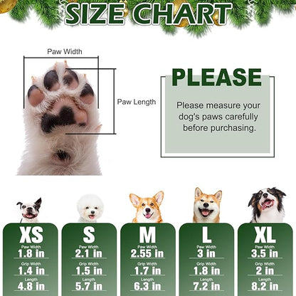 EXPAWLORER Christmas Anti-Slip Soft Dog Socks for Hardwood Floor,Warm Dog Shoes,Paw Protectors for Cold Pavement,Prevent Licking,Traction Control for Small Medium Large Senior Dogs
