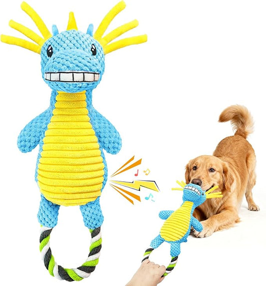 Squeaky Dog Toys for Large Dogs- Tough Squeaky Dog Toys to Keep Them Busy- Durable Plush Stuffed Chew Toy for Boredom, Tug of-War, for Small Medium Large Dogs