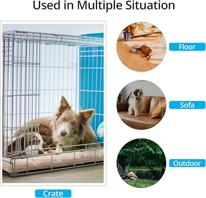 Dog Beds Crate Pad for Small Dogs Ultra Soft Dog Crate Bed Washable & Anti-Slip Kennel Pad for Dogs Cozy Sleeping Mat,Cream 24inch