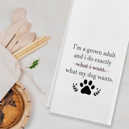EIONEY Modern Multi3 Cotton Kitchen Cloths, 24 x 16 Inches, Dish Towels & Tea Towels, Dog Lovers Gift