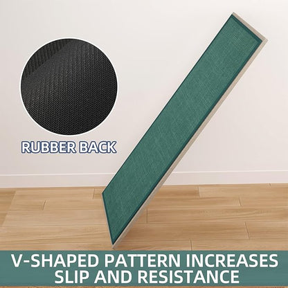Kitchen Mat Set of 2 PCS, Christmas Cushioned Non Slip Rugs for Kitchen Floor, Absorbent Runner Comfort Standing Mats Washable for Kitchen, Office, Home (Green, 17.3"x47"+17.3"x71")