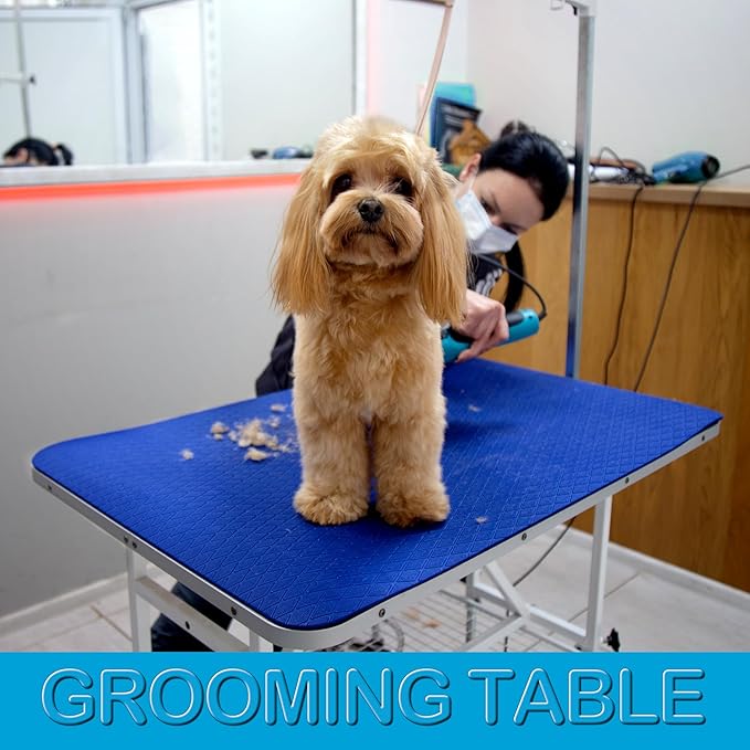 Seagull Multipurpose Foam Rubber Pet Grooming Table Mat 24 x 36 Inch Dog Grooming Mat for Table Cat Grooming Mat Dog Bath Mat Pet Vet Mat Non Slip Soft Waterproof Blue