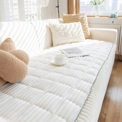 LiveGo Pet Couch Cover Dogs Washable Non-Slip Couch Protector Pet Friendly Dog Mat for Couches and Sofas (Milky White, 90x180 cm / 35.4x70.9 in)