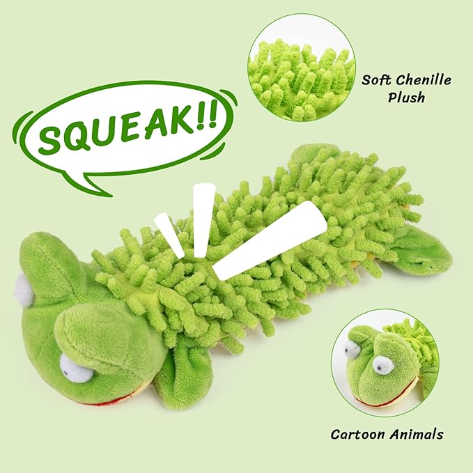 Pet Soft Dog Toys Squeaky - 6 Pack Cute Puppy Toys Plush Animals, No Stuffed Dog Chew Toy Interactive Pet for Small, Medium and Large Dogs