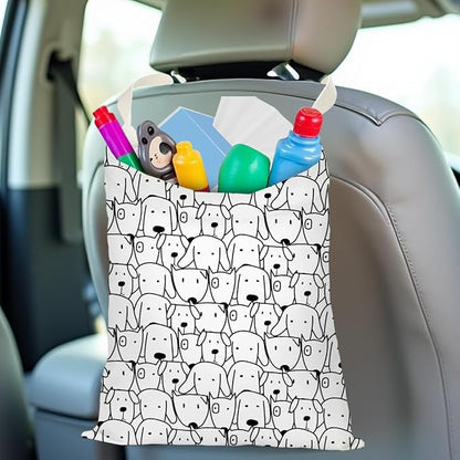 Car Trash Bag Car Garbage Bag Hanging Cars Trash Can, Waterproof Cars Back Seat Organizer for Vehicle Travelling Campingg Animal Dog Cow Leopard Decor