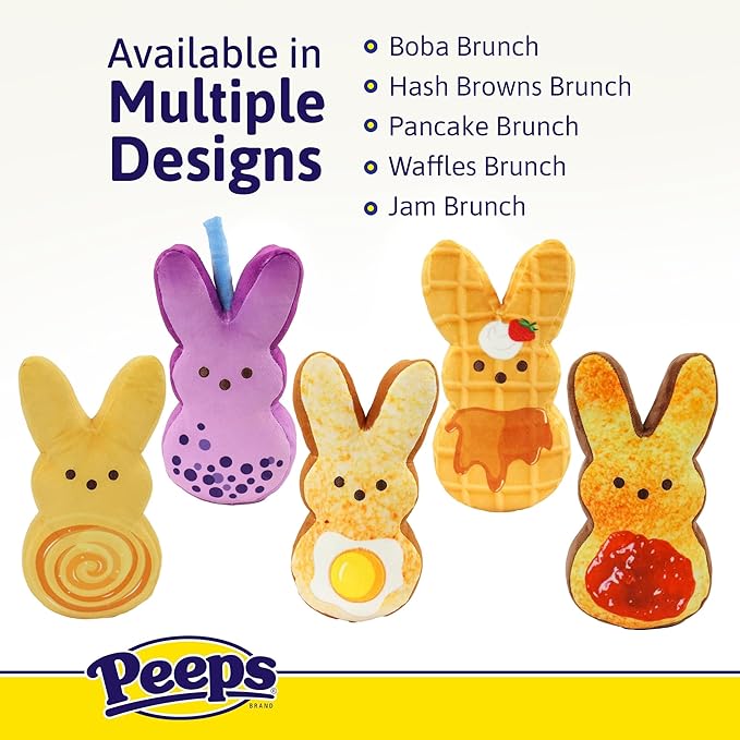 Animal Adventure | 9" Boba Brunch Shaggy Bunny Peeps Plush | Easter Basket Stuffed Animals for Kids | Marshmallow Candy | Huggable Ultra Soft Plushie Stuffers Buddy Toy | Collectable Gifts | Aged 3+