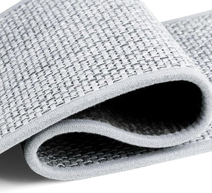 Natural Linen Stair Treads for Wooden Steps Indoor,8" X 30" (7 in Pack) Carpet Stair Treads for Wood Stairs, Machine Washable Stair Runners for Kids Elders and Pets,Ash Grey