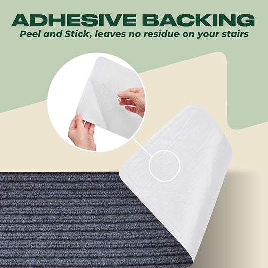 MBIGM Non-Slip Carpet Stair Tread Mat 30" x 30" Landing Rug-Matching Mat Non-Skid Safety Rug Slip Resistant - Light Gray