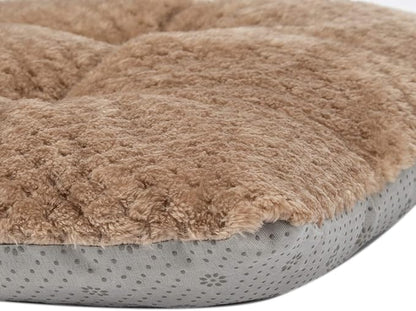 Fuzzy Deluxe Pet Beds, Super Plush Dog or Cat Beds Ideal for Dog Crates, Machine Wash & Dryer Friendly (15" x 23", S-Mocha)