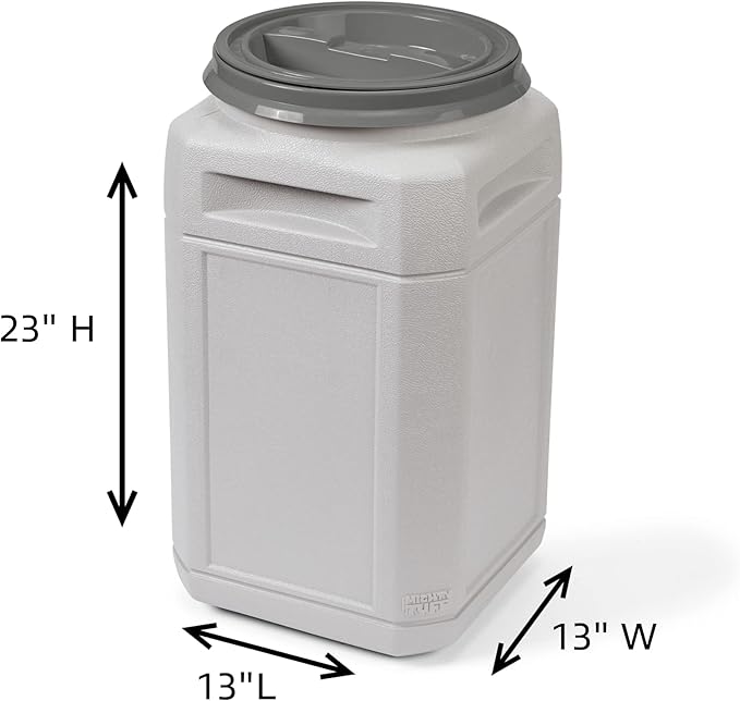 Mighty Tuff Airtight Dog Food Storage Container – 13 Gal, up to 54 lb Capacity – Cat and Dog Food Container with Twist Lid & Handles – BPA-Free, Made in USA