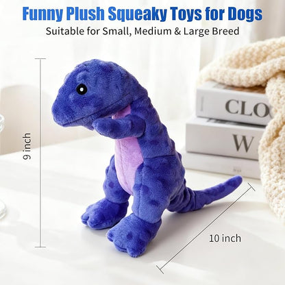 Squeaky Dog Toys, Tough Chew Toys for Large Middle Small Breed, Dinosaur Dog Toy, Interactive Stuffed Plush Dog Toy to Keep Them Busy, Pet Toys