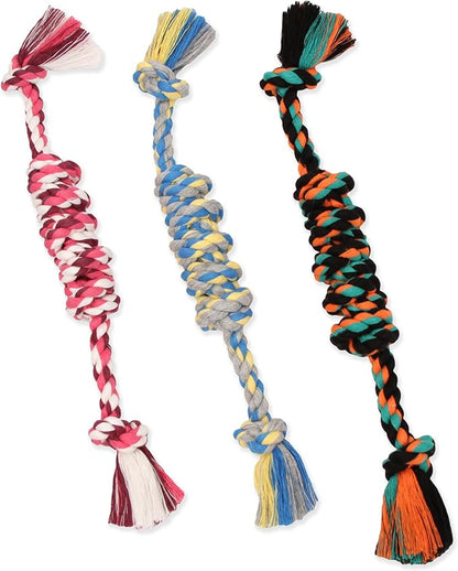 Mammoth Pet Products Flossy Chews Color Monkey Fist Bar, Small, 15-Inch - Colors Vary, MultiColored (20094F)