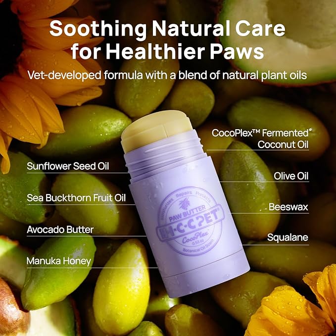 HICC PET Dog Paw Balm 1.06oz Natural Moisturizer & Protector for Dry Cracked Paws Soothes Hotspots & Odor, Horse Hoof, Joint Care