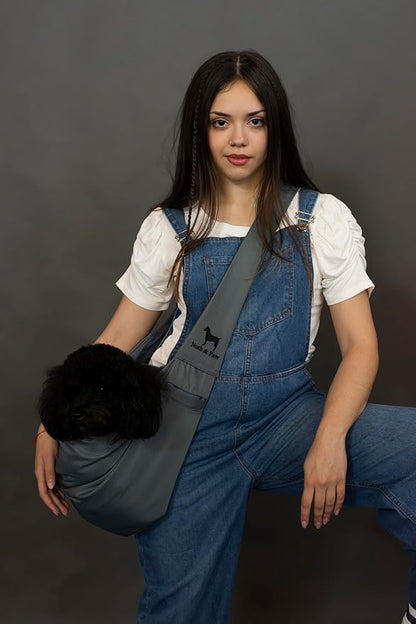 Noah & Paw Dog Sling Carrier for Small Dogs 5-18lb, Dog Sling for Small Dogs and Cats, Dog Carrier with Adjustable Padded Strap, Premium Twill, Lined with Fur, Double Safety Feature, Machine Washable