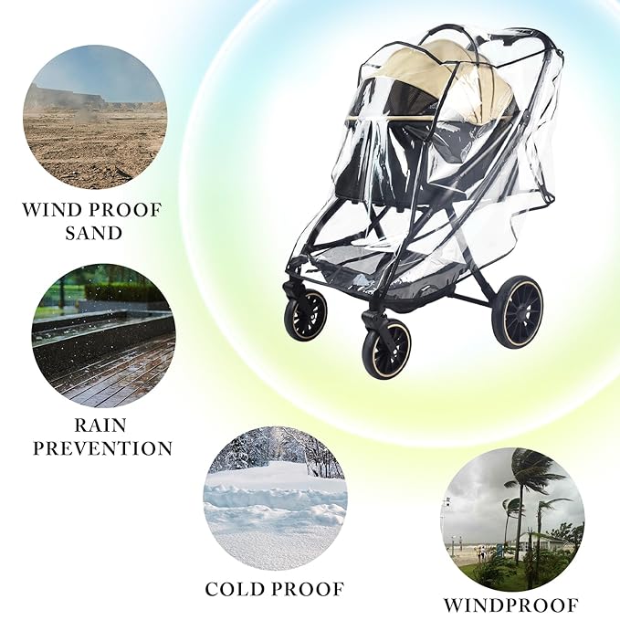 Universal Dog/Cat Stroller Rain Cover, EVA Transparent Waterproof Windproof Snowproof Cover, Pet Stroller Rain Cover for Outdoor, Pet Supplies
