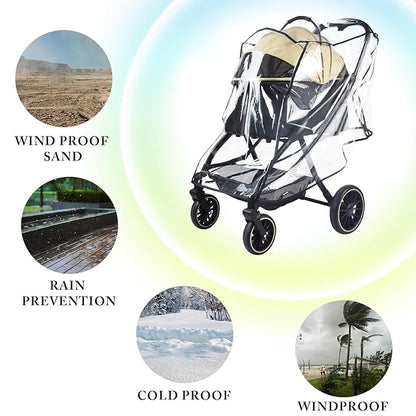 Universal Dog/Cat Stroller Rain Cover, EVA Transparent Waterproof Windproof Snowproof Cover, Pet Stroller Rain Cover for Outdoor, Pet Supplies