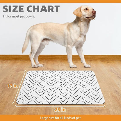 KOOLTAIL Dog Food Mat, Absorbent Pet Feeding Mat for Food and Water Bowls, Placement Pad for Floors with Waterproof Rubber Backing, Quick Dry Water Dispenser Mat for Dogs Puppy Cats, Large, 17"x28"