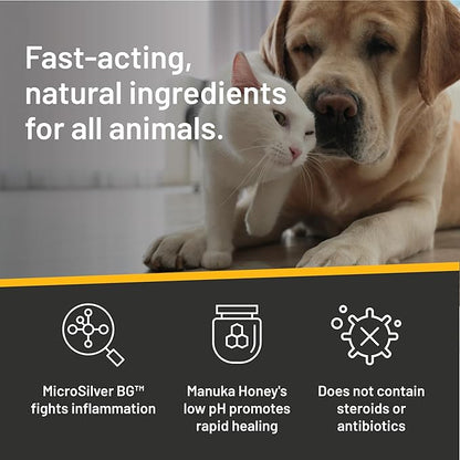 Absorbine Silver Honey Hot Spot & Wound Care Ointment 2oz Tube, Manuka Honey & MicroSilver BG, Medicated for Dogs, Cats, Small Animals (Pack of 2)