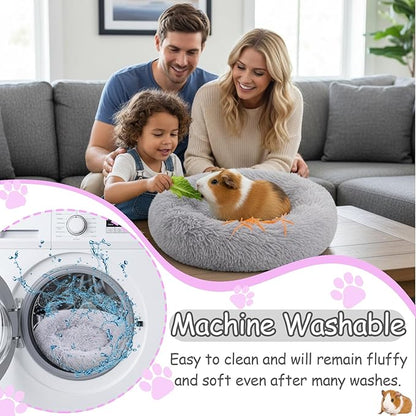Bunny Bed Rabbit Hideout Soft & Comfortable Small Animal Bedding Thickened and Warm Winter Guinea Pig Beds for Dwarf Rabbits Chinchillas Hamsters Hedgehogs Ferrets Light Grey
