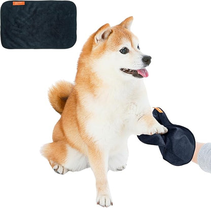 Microfiber Dog Paw & Face Towel (15 x 9.4 in) – Ultra Absorbent Dog Paw Cleaning Towel for Mud, Dirt & Wet Paws – Soft Dog Towel for Drool & Quick Cleanups