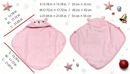Dog Hooded Bathrobe Towel, Fast Drying Bath Towel Absorbent Warm Blanket Pink M