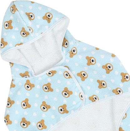HDE Dog Bathrobe Super Absorbent Quick Drying Puppy Towel Wrap Coat Adjustable After Bath Robes with Hood for Dog Sizes S-XXL Teddy Bears XXL