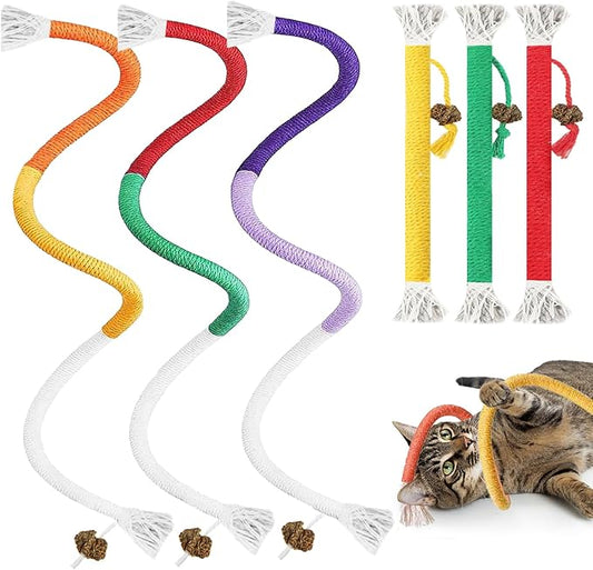 Tocirelo Cat Chew Rope Toy - 6Pack Cotton Cat Chew Toy for Teeth Cleaning, Interactive Kitten Teething Toys to Redirect Chewing from Cord, Cat Nip String Dental Toys for Bored Indoor Cats, 19.7inch