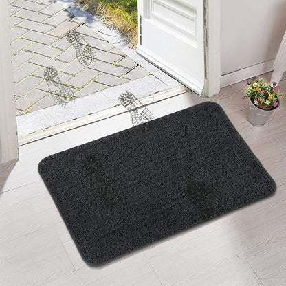 ITSOFT Dirt Trapper Indoor Door Mat & Entrance Rug for Wet Muddy Shoes and Pet Paws, Non-Slip Machine Washable, Shoe Scraper, Absorbent Welcome Dog Mat for Front Door, Entry Way (30x18, Dark Gray)