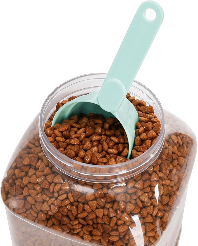 DEAYOU 4 Pack Dog Food Scoop 1/2 Cup, Melamine Pet Food Measuring Cup with Long Handle, Food-Grade Half Cup Feeding Scoop for Cat, Bird, Rabbit, Dishwasher Safe, Plastic Spoon for Dog Food Storage