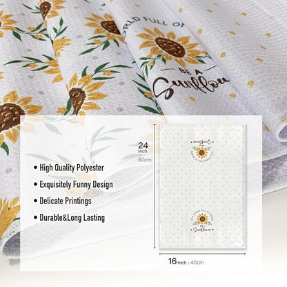 Sunflower Kitchen Towels for Mom-Summer Absorbent Microfiber Dish Towel,Great Gift for Hostess,New Home,Women,Friends,Housewarming on Birthday Christmas Mother's Day 16" x 24”