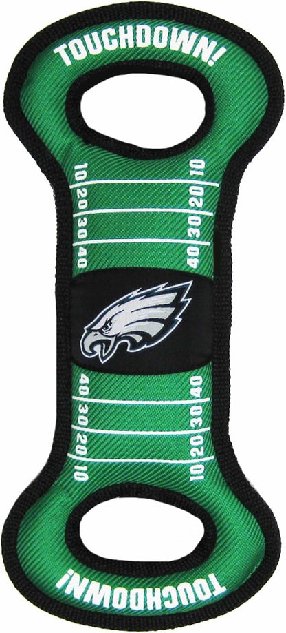 NFL Football Field DOG TOY with Squeaker. - PHILADELPHIA EAGLES - For Tug, Toss, and Fetch. - Tough & Durable PET TOY