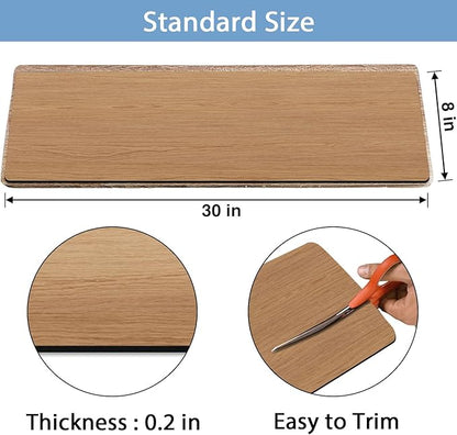 GOYLSER Rubber Stair Treads Non Slip Set of 15, 30"x8" Stair Pads for Wooden Stairs, Waterproof Basement Rugs for Steps Indoor Stairs for Pet, Kids and Elderly, Brown Wooden