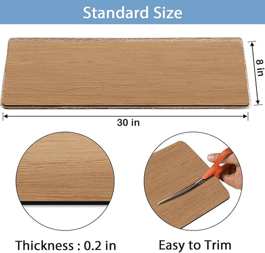 GOYLSER Rubber Stair Treads Non Slip Set of 15, 30"x8" Stair Pads for Wooden Stairs, Waterproof Basement Rugs for Steps Indoor Stairs for Pet, Kids and Elderly, Brown Wooden