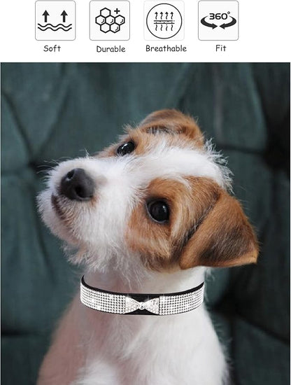 Bling Dog Collar for Small Medium Large Dogs, Crown Rhinestone Dog Collars for Girl and boy Dog, Diamond Puppy Collars, Adjustable Leather Suede SOFE Cat Collar (S(10.6"-13"/27CM-33CM), Pink2)