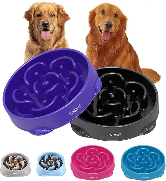 4 Cups Slow Feeder Dog Bowls Large Breed, Anti-Choking Pet Supplies, Maze Dog Food Bowl, Puzzle Feeder That Slow Down Eating 2PCS