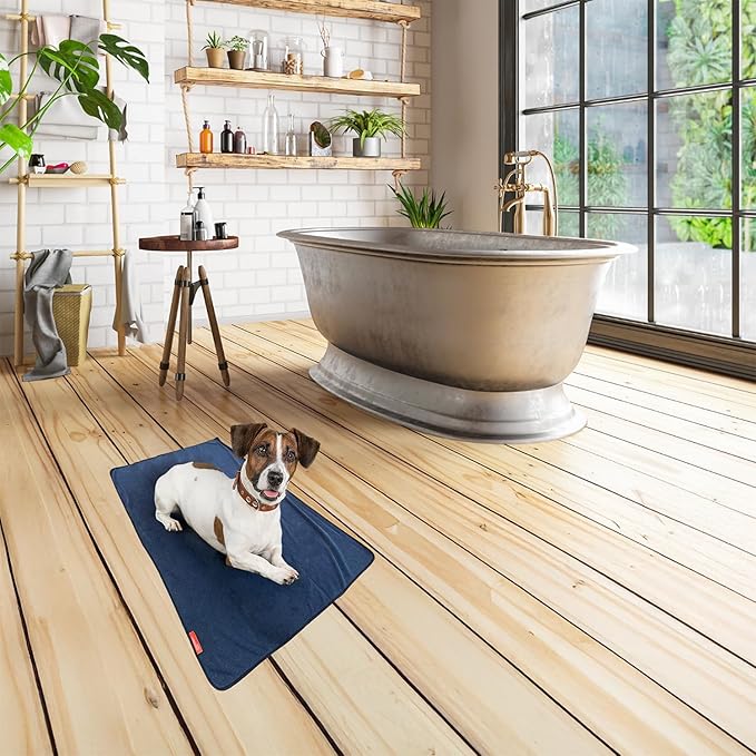 Microfiber Dog Bath Towel – Medium Dog Drying Towel (32 x 21.6 in) – Ultra Absorbent Pet Towel for Bath Time, Swimming & Rainy Walks
