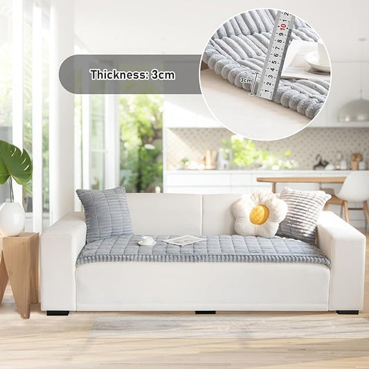 LiveGo Pet Couch Cover Dogs Washable Non-Slip Couch Protector Pet Friendly Dog Mat for Couches and Sofas (Light Gray, 90x210 cm / 35.4x82.67 in)