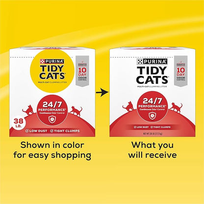 Purina Tidy Cats Clumping Cat Litter, 24/7 Performance Multi Cat Litter - 38 lb. Box