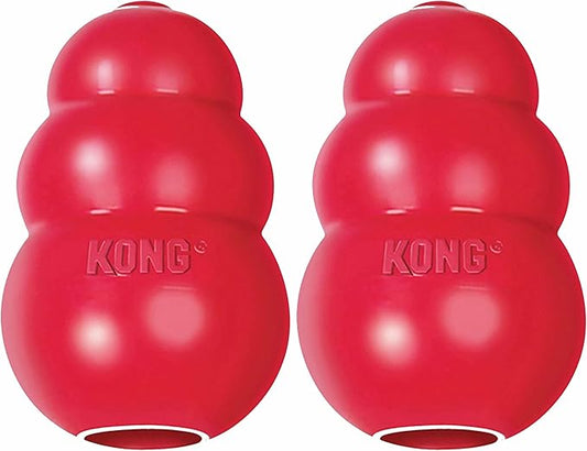 KONG Classic Stuffable Dog Toy - Fetch & Chew Toy for Dogs - Treat-Filling Capabilities & Erratic Bounce for Extended Play Time - Durable Natural Rubber Material - for Extra Large Dogs (Pack of 2)