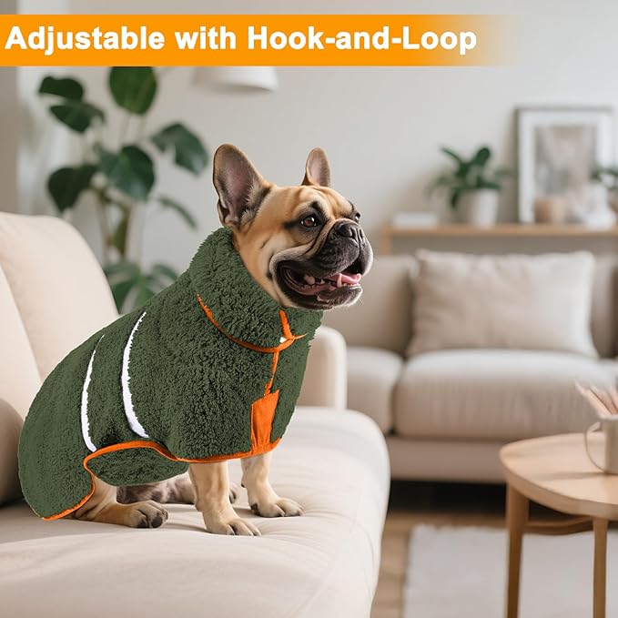 Dog Bathrobe Super Absorbent Dog Towels Large Quick Drying Robes for After Bath Soft Adjustable Warm Keeping Dogs Towel(S-XXL)
