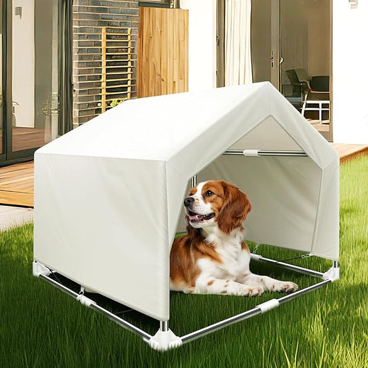 Outdoor Meduim Pet Shade Shelter Tent - Stainless Steel Frame with Ground Stakes for Stability, Spacious Sun Canopy for Dogs, Cats & Other Pets