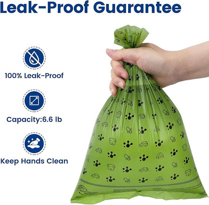 Dog Poop Bags Rolls, Extra Thick & Leak-Proof Doggie Bags, Lavender Scented Pet Waste Bags Made from 70% Certified Recycled Plastic, Easy Tear & Open Poop Bags for Dog Walking, 8 Rolls (120 Count)