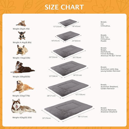 Reversible Dog Bed Mat with Plush and Corn Velvet,Soft Warm Pet Cushion, Dual Purpose Washable Sleeping Mattress Bed for Small Medium Large Dog and Cat XB004 (24"x18", Light Grey)