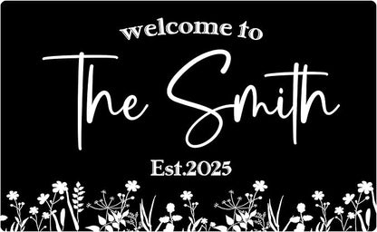 Custom Doormat with Family Name - Personalized Entryway Door Mat Front Door Mat for Outdoor Decor Entrance Mat Housewarming Gift with Anti-Slip Backing Design09
