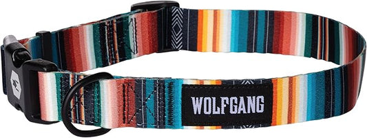 Wolfgang Heavy Duty, Adjustable Dog Collar with Quick Release Nylon Buckle for Walking & Training, LostArt Print, Small