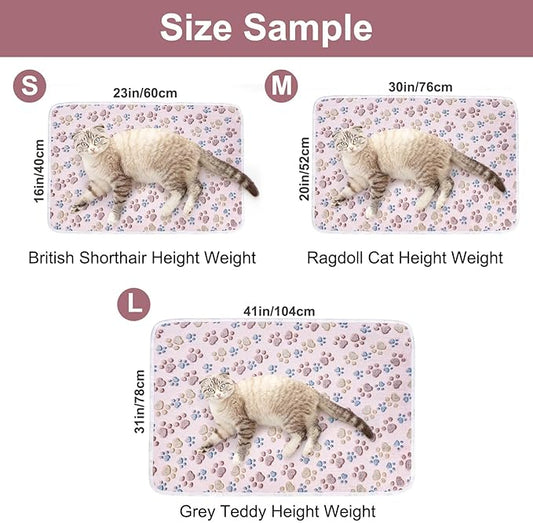 Dono 1 Pack 3 Dog Blankets for Small Dogs, Soft Fluffy Paw Print Pattern Fleece Pet Blanket Warm Sleep Mat, Puppy Kitten Blanket Doggy Mat for Dog Cat Kitten Doggy -23*16in (L(41*31"), Brown Bone)
