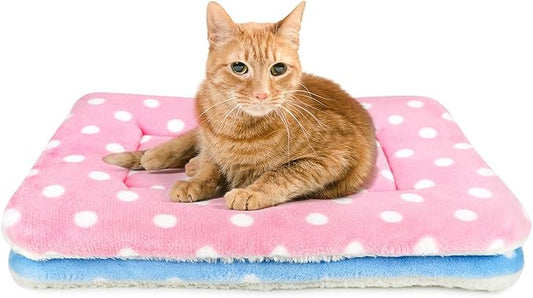 2 Pack Cat Blanket for Indoor Cats Ultra Soft and Warm Calming Cat Bed Fleece Pet Mat for Anxiety and Stress Washable Kitten Blanket