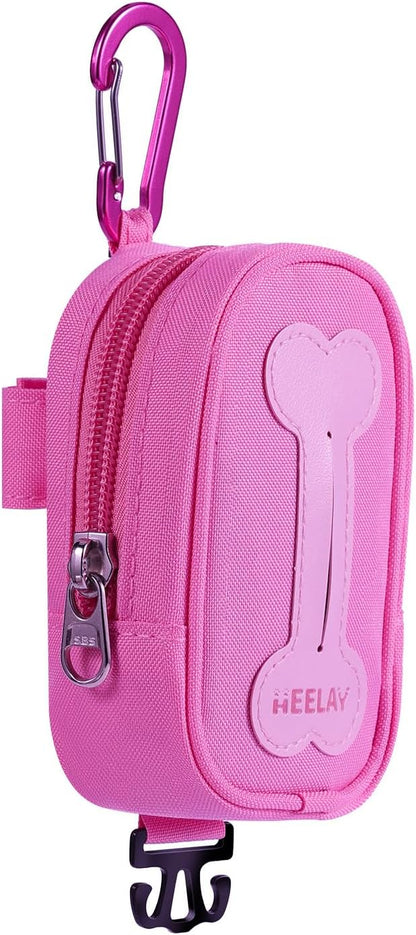 Dog Poop Bag Holder for Various Leashes,Hands Free Dog Bags Holder with Hook loop/Carabiner Clip,Bags Rolls Holder-Large Capacity,Dogs Walking,EXCLUDED