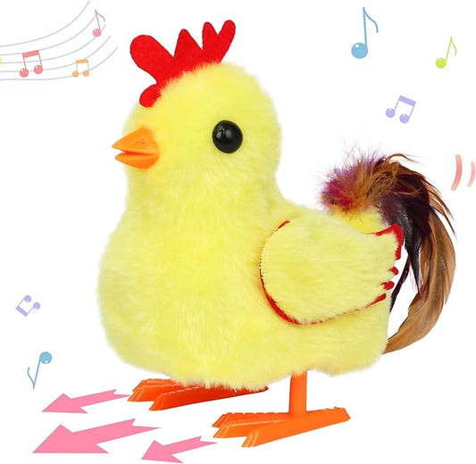 Hopearl Walking Chicken Pet Crow Chick Interactive Electronic Plush Toy Farm Animals Animated Gifts for Toddlers Birthday, Yellow, 8''